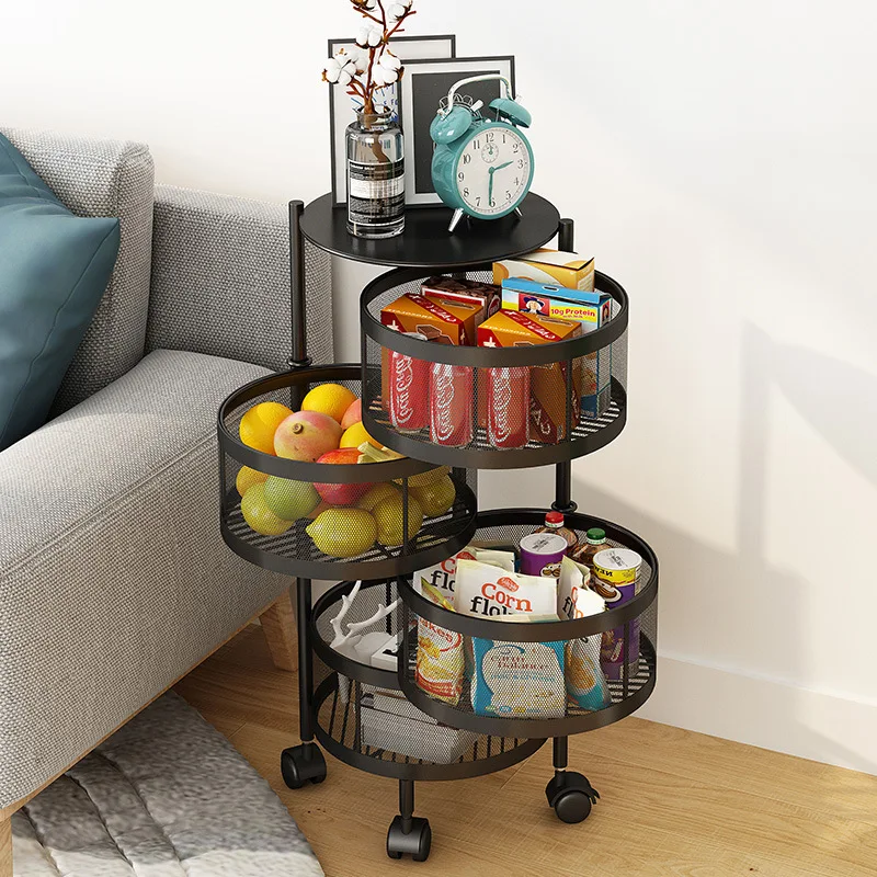 

Removable Floor-standing 4 Tier Trolley Kitchen Vegetable Storage Rack