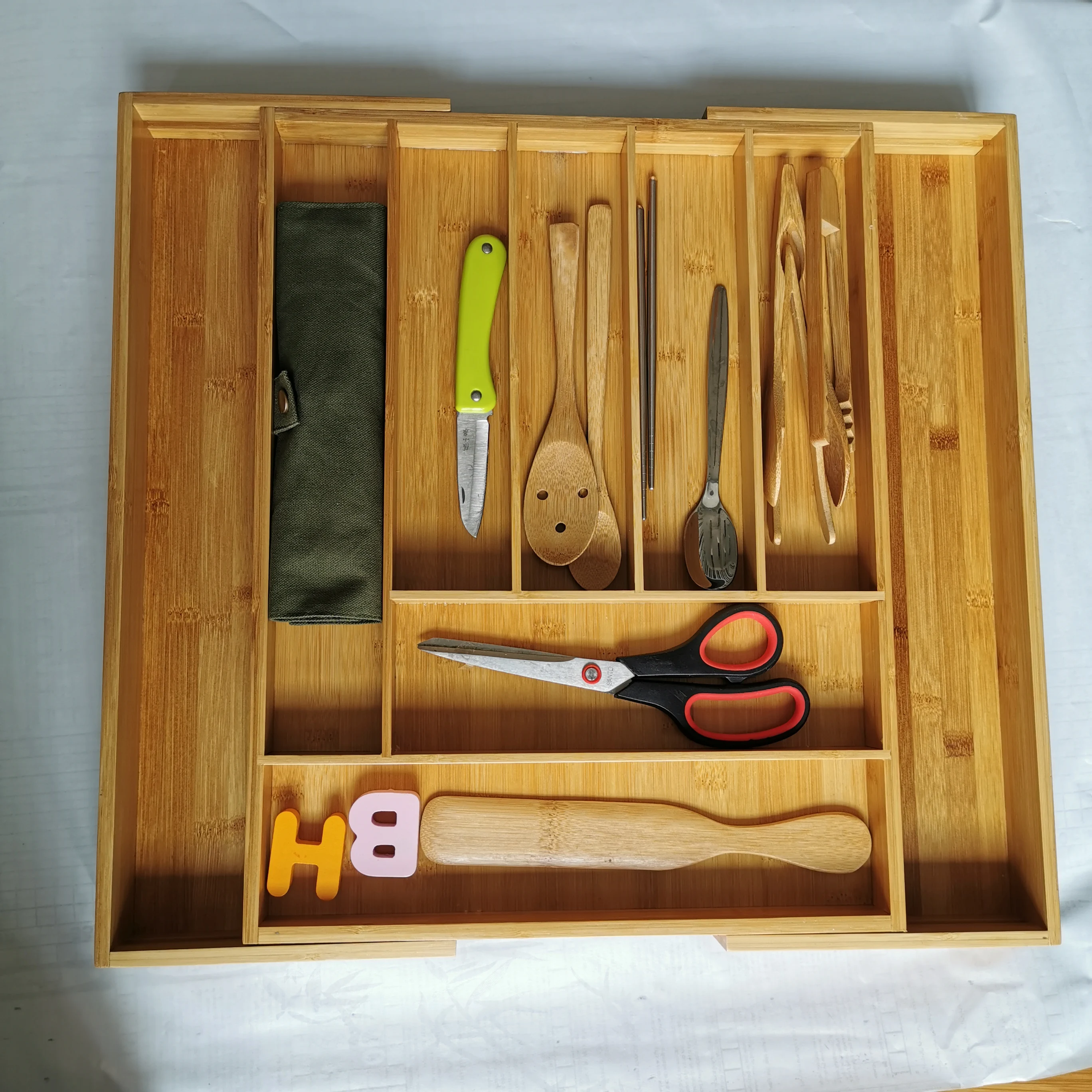 Bamboo Expandable Drawer Organizer Tray Bamboo Kitchen Drawer Organizer