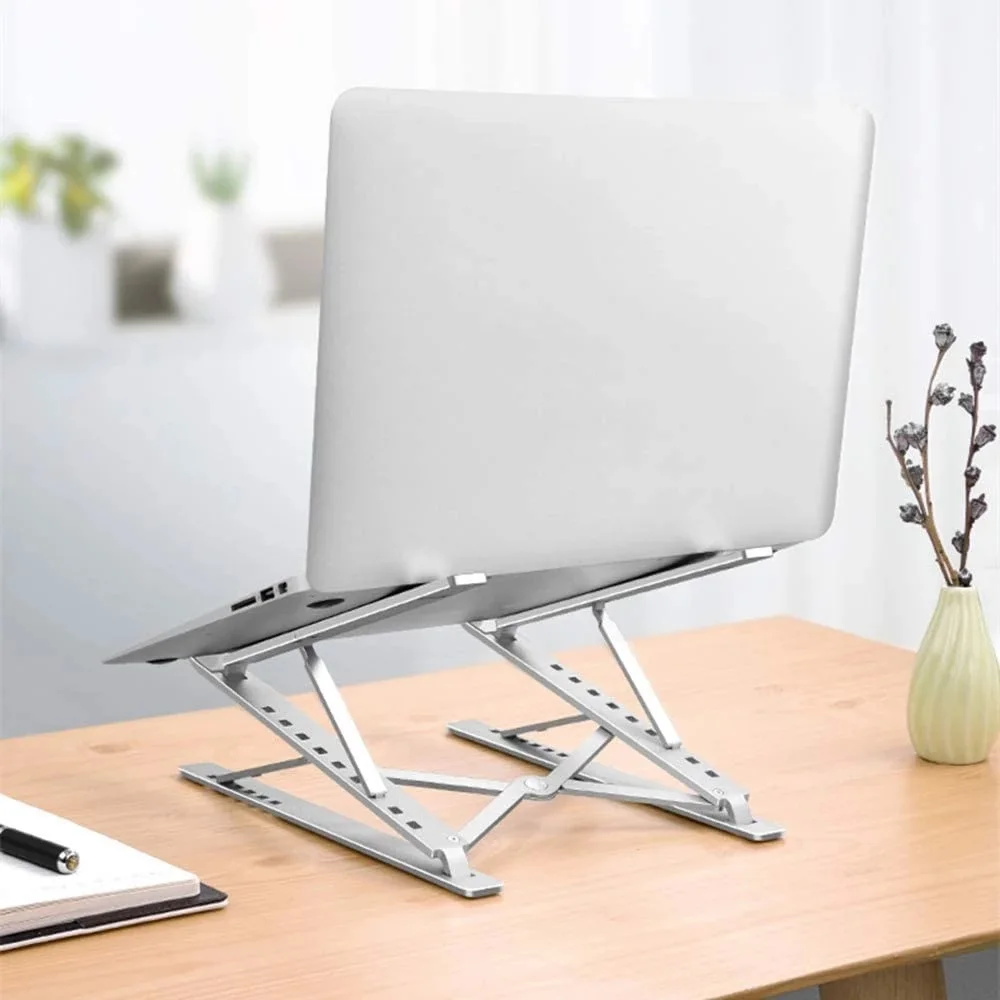 

Portable Laptop Stand Double Layer 6+9 Levels Foldable Portable Laptop Riser Stand Laptop Adjustable Aluminum