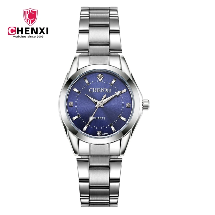 

High Quality Stainless Steel Female Rhinestone Quartz Watches Ladies Fahion Girl ChenXi Business Chronograph Waterproof Watch, 6 color for you choose