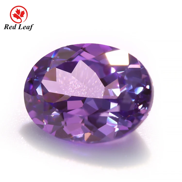 

Redleaf gems synthetic gemstone oval shape purple sapphire stone lab grown gems