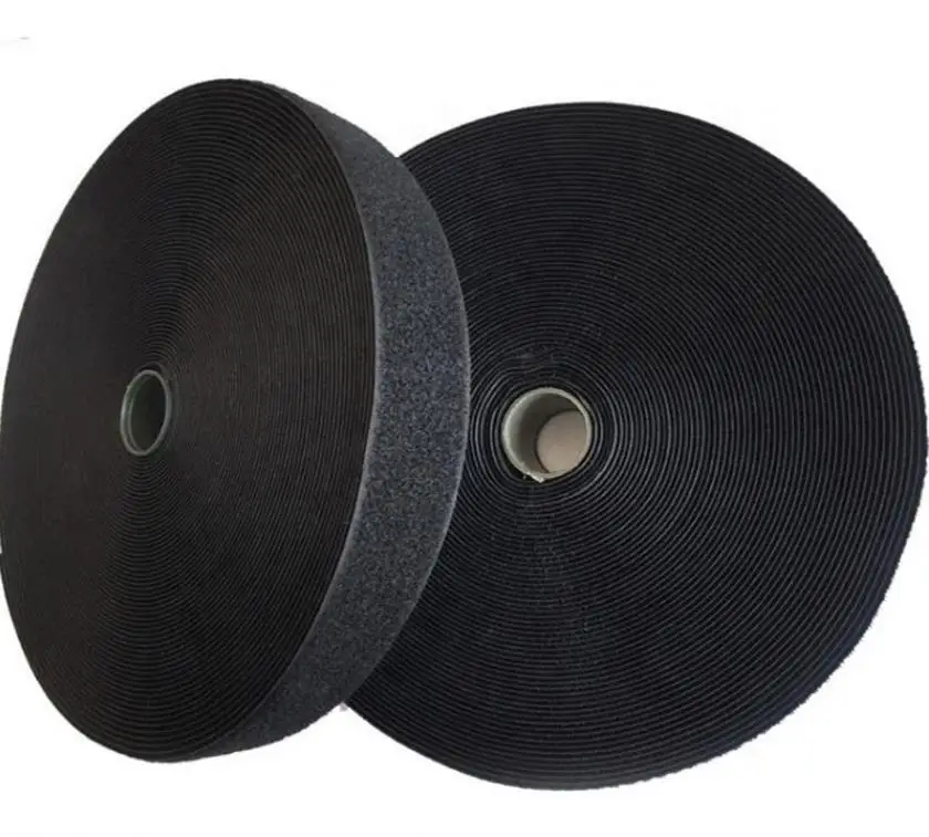 

38mm 100% polyester hook and loop fastener black color Heat Resistance Polyester Sustainable Tape Household hook and loop