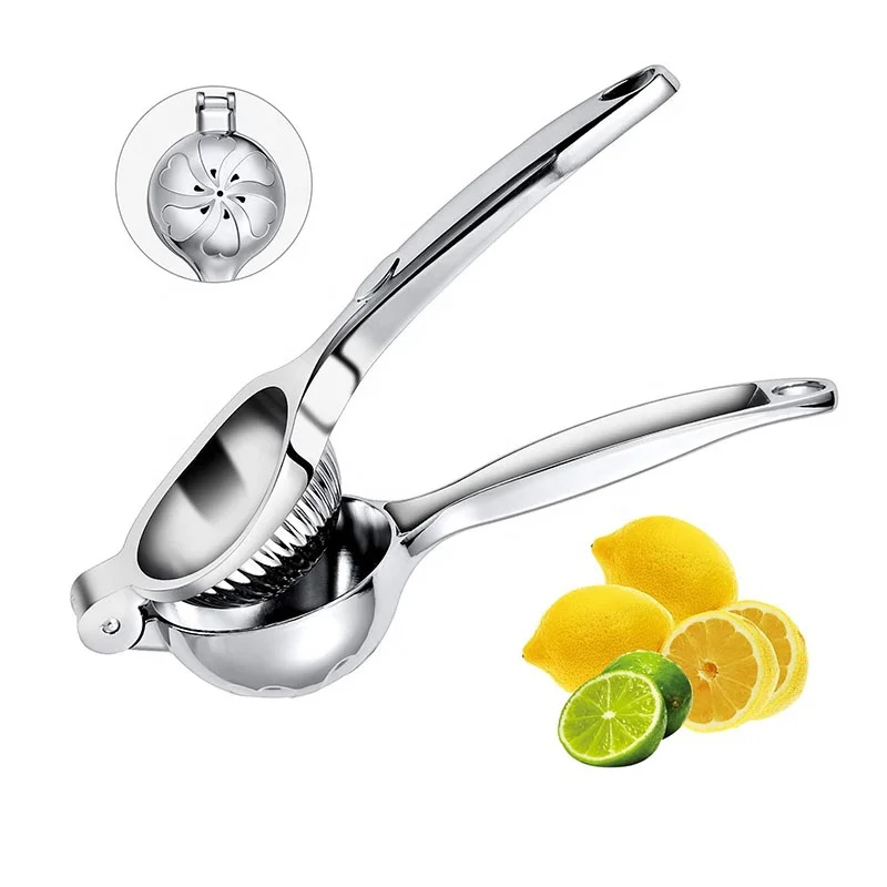 

Fast Shipping In Stock Stainless Steel Metal Manual Lemon Squeezer for Extracting Fruit Juice, Silver