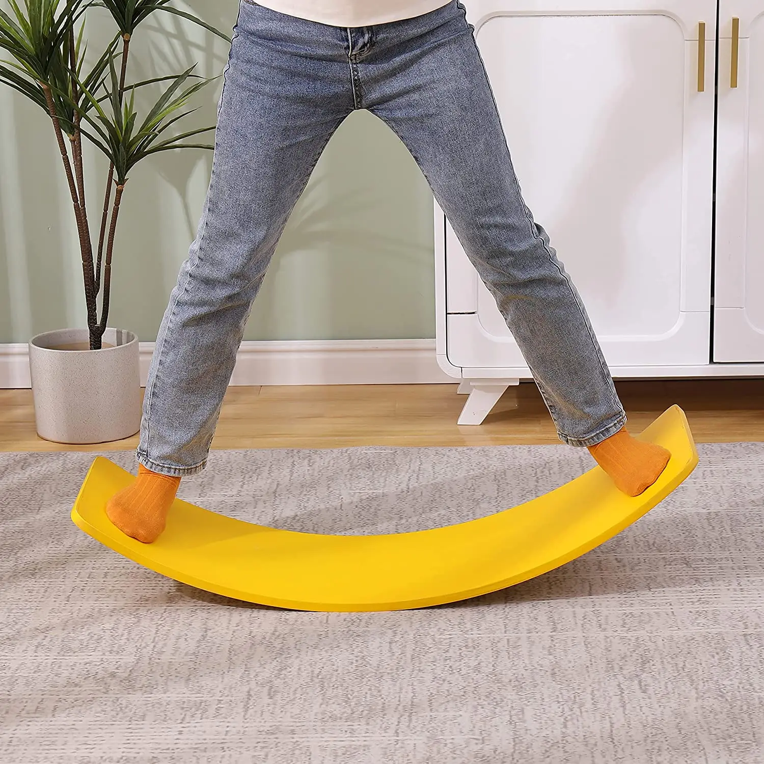 

XIHA Wooden Wobble Balance Board Wave Boards for kids Toddler Open Ended Montessori Toys Natural Wood Board Kid Yoga Curvy Boar, Natural wood or colored