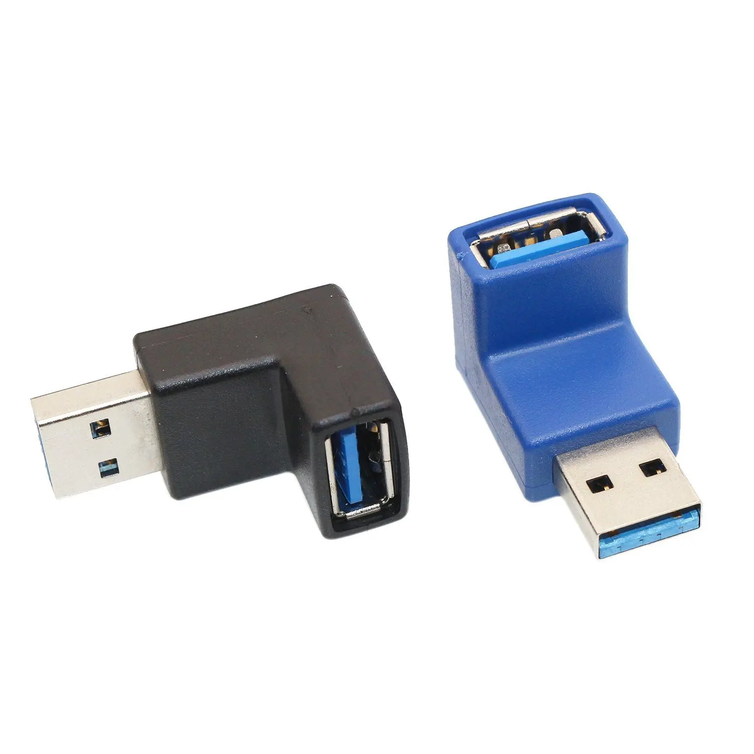 黑色90 度 usb3.0 公母轉換器適配器