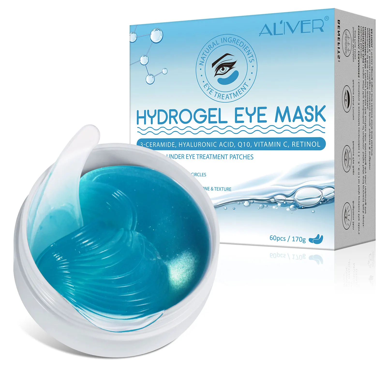 

OEM Private Label Sheet Crystal Hydrogel Eye Mask Powerful Under Eye Treatment Patches Collage Under Eye Mask