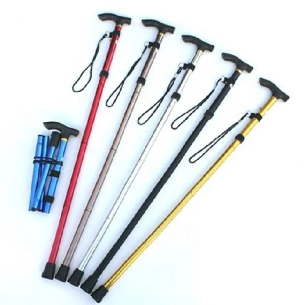 

Two foldable telescopic cane walking stick climbing stick rod length can be adjusted