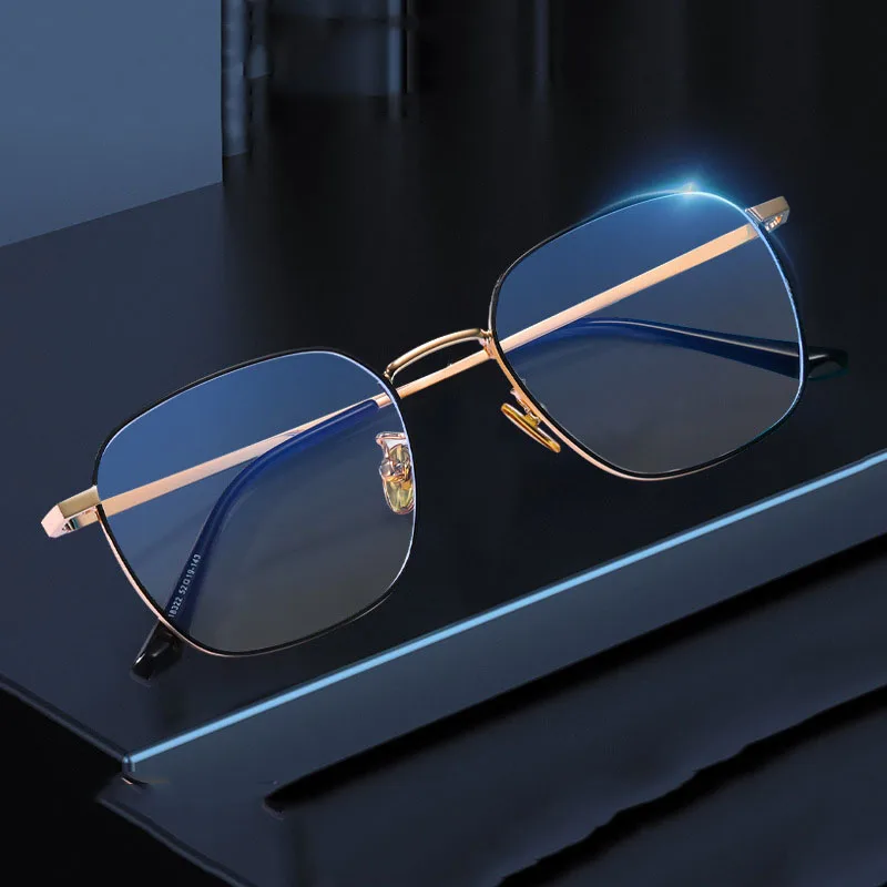 2021 new luxury oversize square photochromic anti blue light glasses for woman man