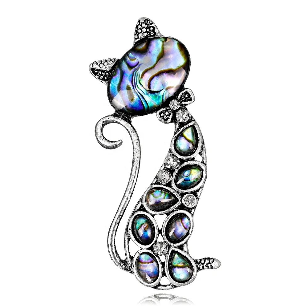 

Cute Elegant Fashion Kitten Abalone Shell Decoration Jewelry Brooch