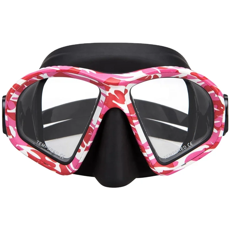 

High Quality Adult Adjustable Strap Diving Equipment scuba silicone ultra low volume free diving mask, Customized color supported