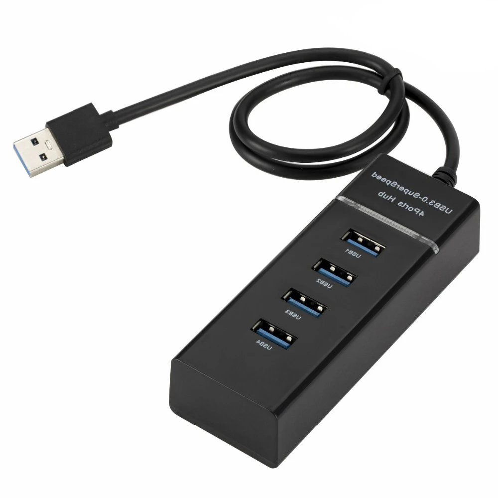 

Doonjiey USB 3.0 hub Dock Splitter 3 4 Ports 4-In-1 USB Extention Data Transfer for PC laptop USB HUB, Black