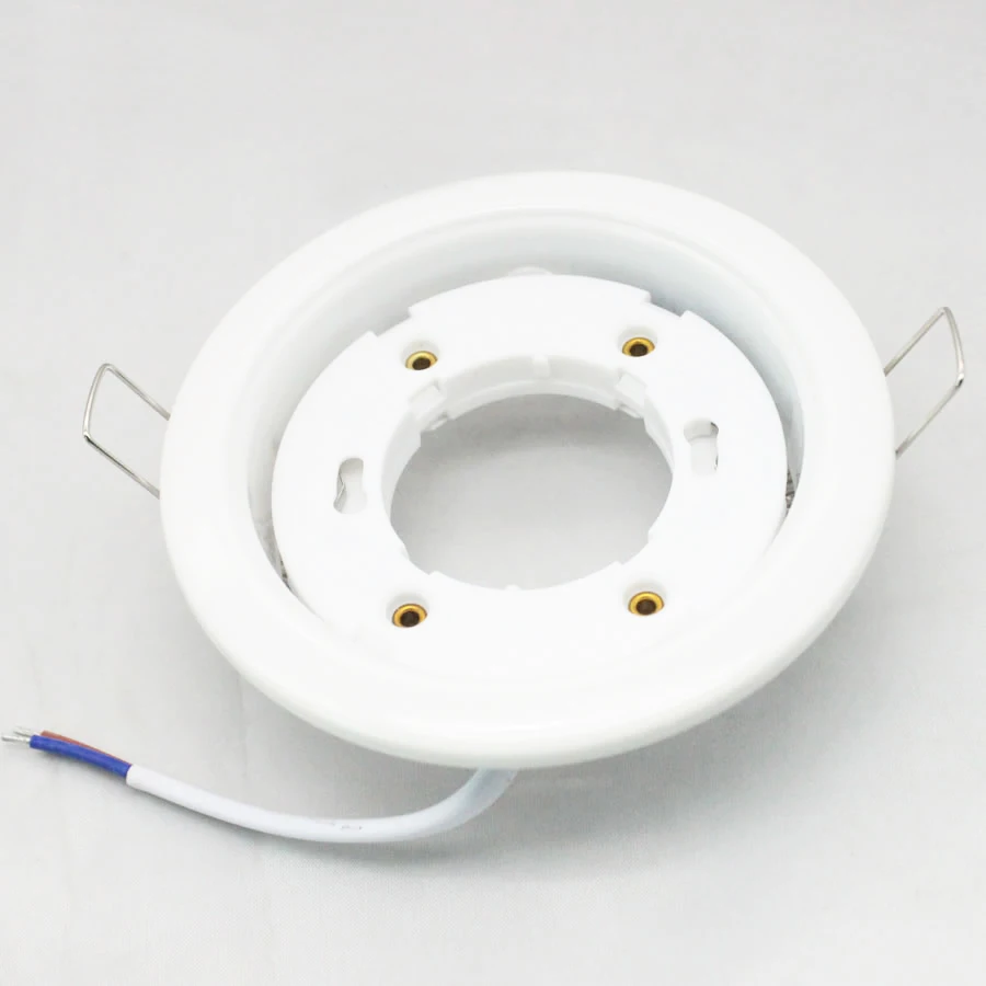 
GX53 Lamp fixture With 10cm Wire Circular Iron White Silvery Body GX53 Lamp Holder For GX53 Led Light 