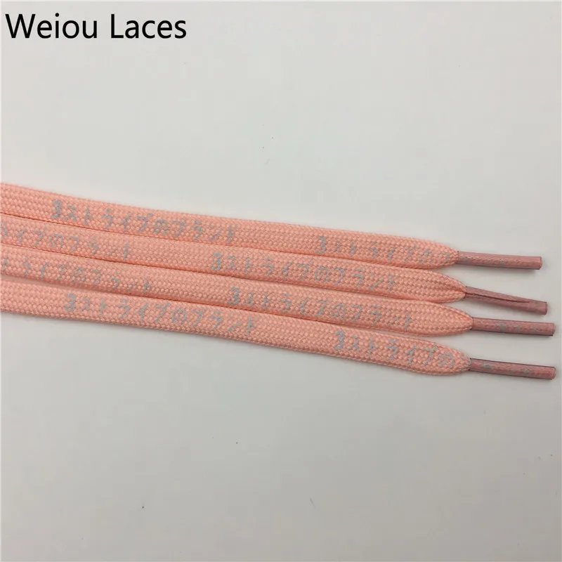 

Weiou Japanese Katakana Sustainable Shoelaces With Logo Printing Shoe Laces For Custom Bulk Order Katakana Japan Style, 22 colors support customized color printing