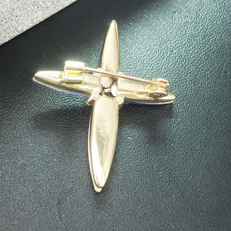 

2020 Fashion All-match Simple Cross Pin Necklace Two Use Crystal Brooch