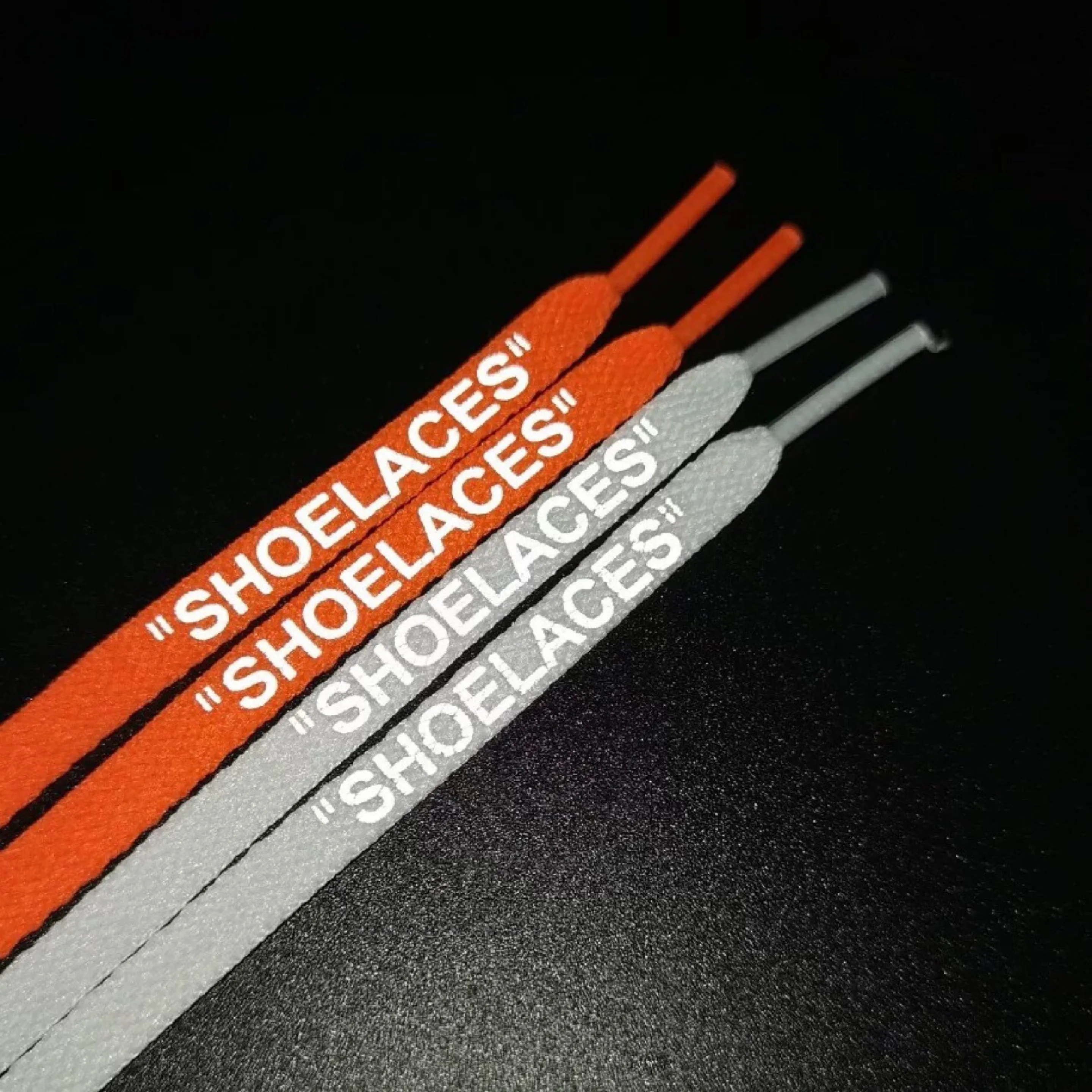 

120cm 150cm Custom Flat Polyester Bulk Jordan Shoelace With Printed Reflective SHOELACE Letters Offwhite shoelaces, 28 colors available in stock