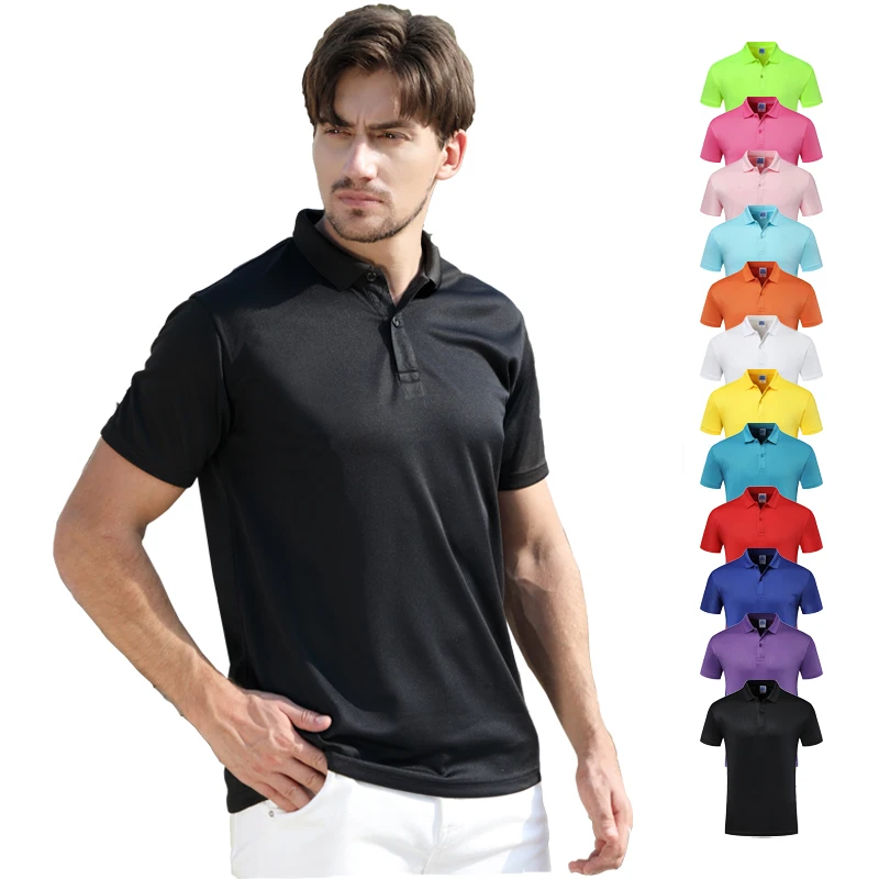 

China best quality low price moq bulk plain black color red sublimation sport men women quick dry fit polo t. t shirt for print, 11 colors in stock