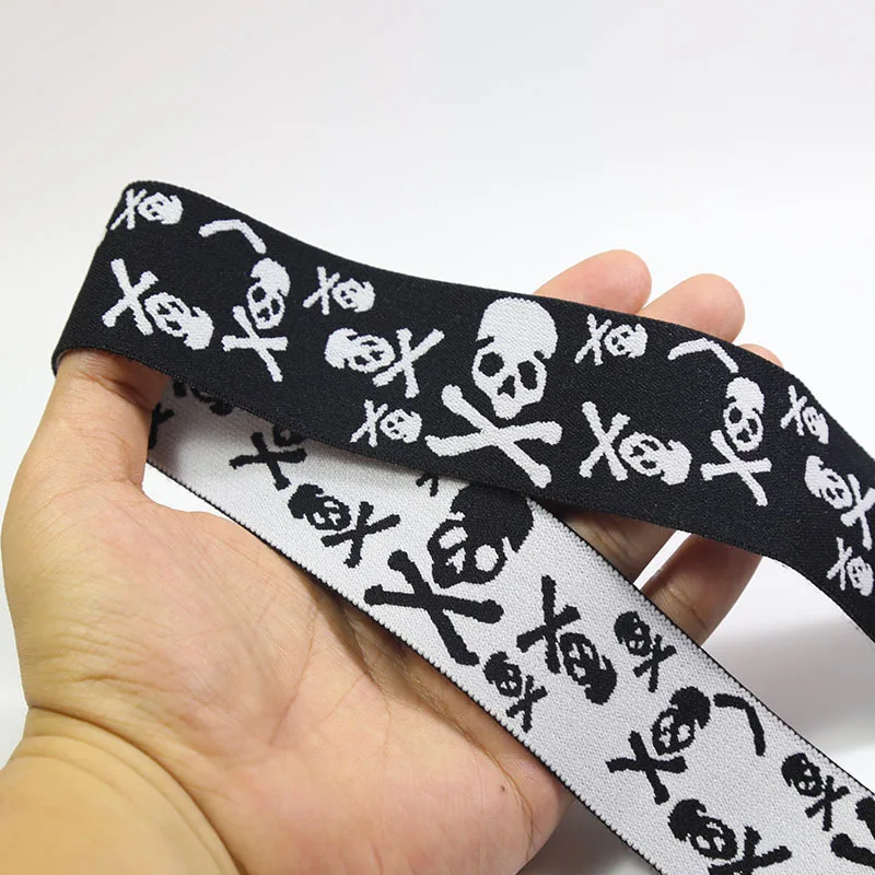 

Black and white 1.5 Inch Custom Men Underwear Jacquard Rubber Elastic Bands Knitted Nylon Elastic Band