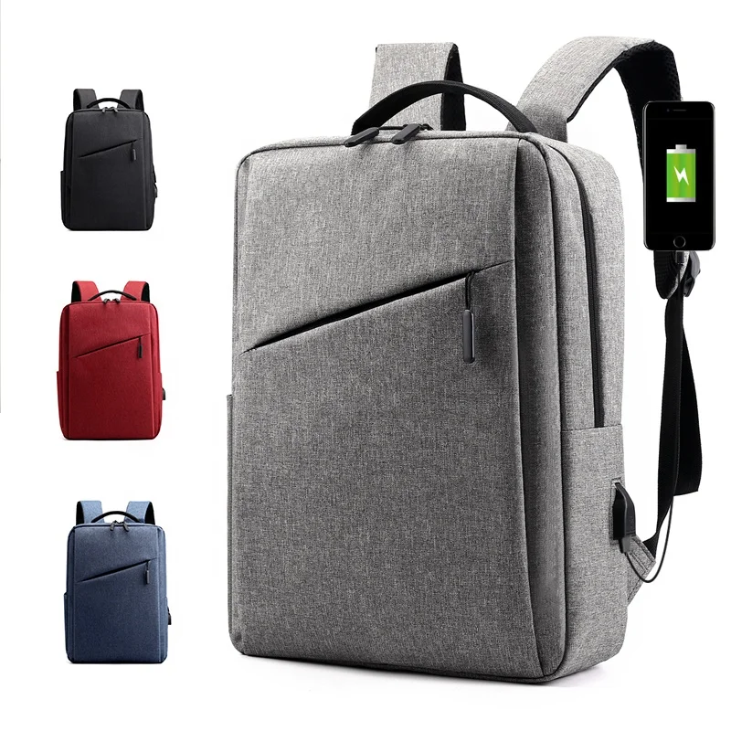 

New Fashion Manufacturer Nylon USB Business Men Women Custom Logo Rucksack Laptop Backpack, Blue/black/red/gray