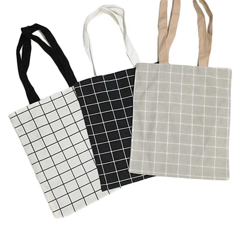 

2021 Multipurpose Household Double Sided Eco Canvas Tote Luxury Square Shopping Bag, 3 colors