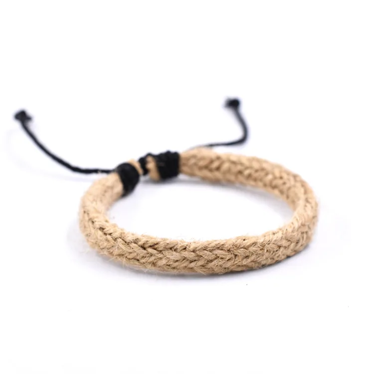 

Newest Design Trendy rope hand-woven cord hemp bracelet, Red
