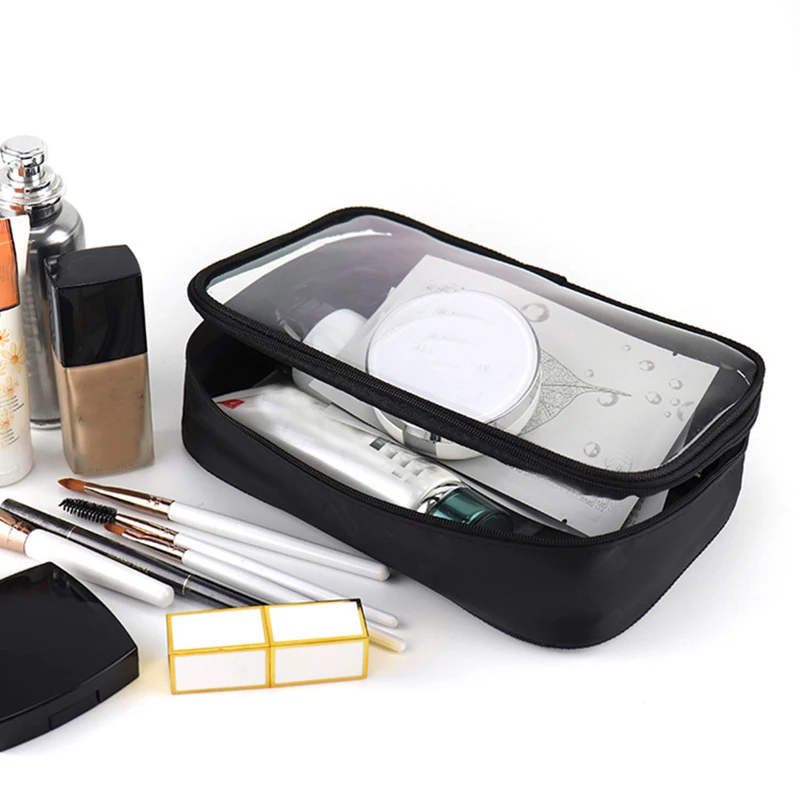 

Women Clear Makeup Organizer Pouches Travel Toiletry Bags Transparent PVC Cosmetic Bag, Customized