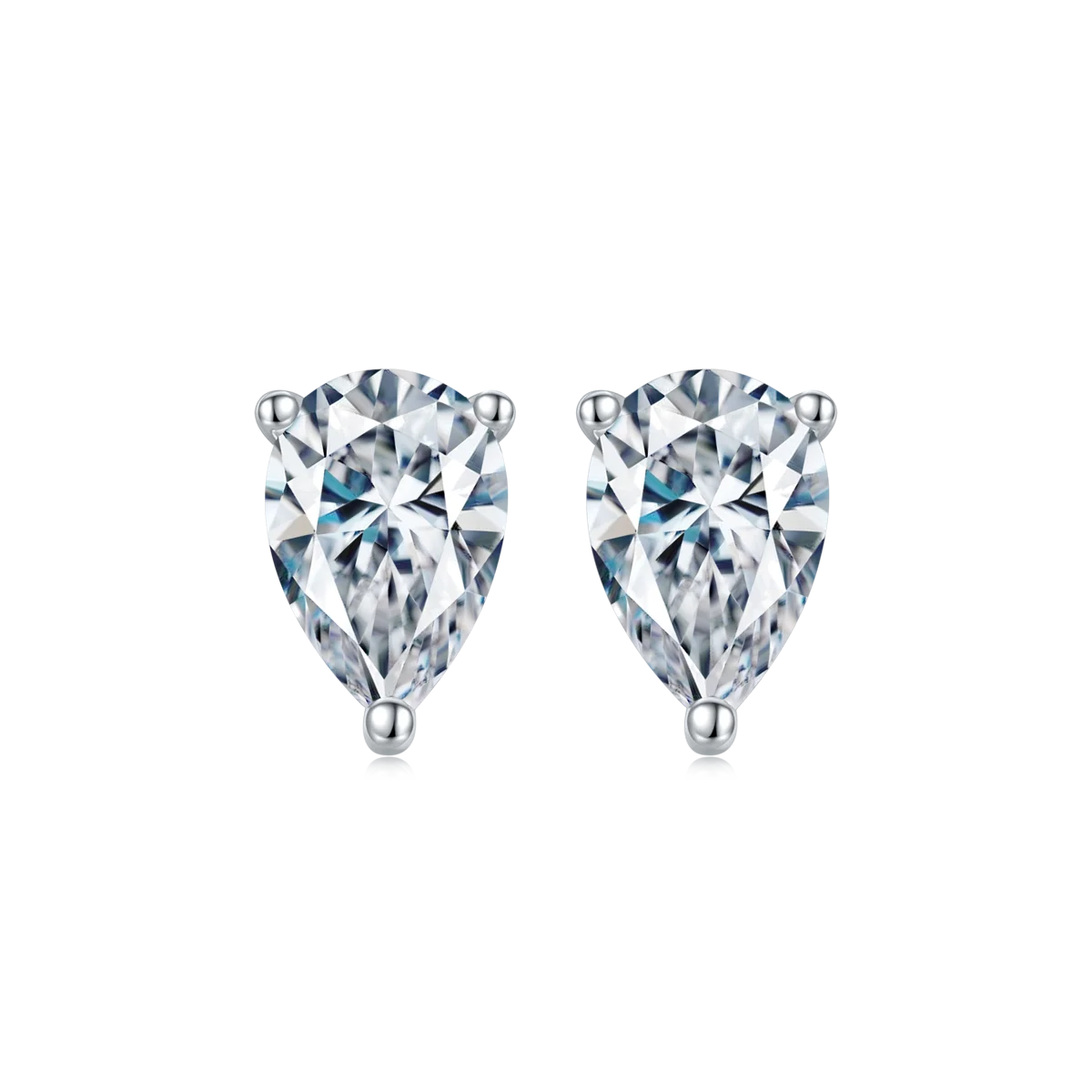 

S90G Water drop moissanite diamond white gold plated silver earrings jewelry