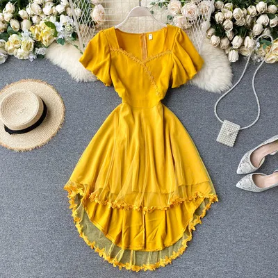 

2020 New French Design Women Fashion Mesh Lace Party Dress