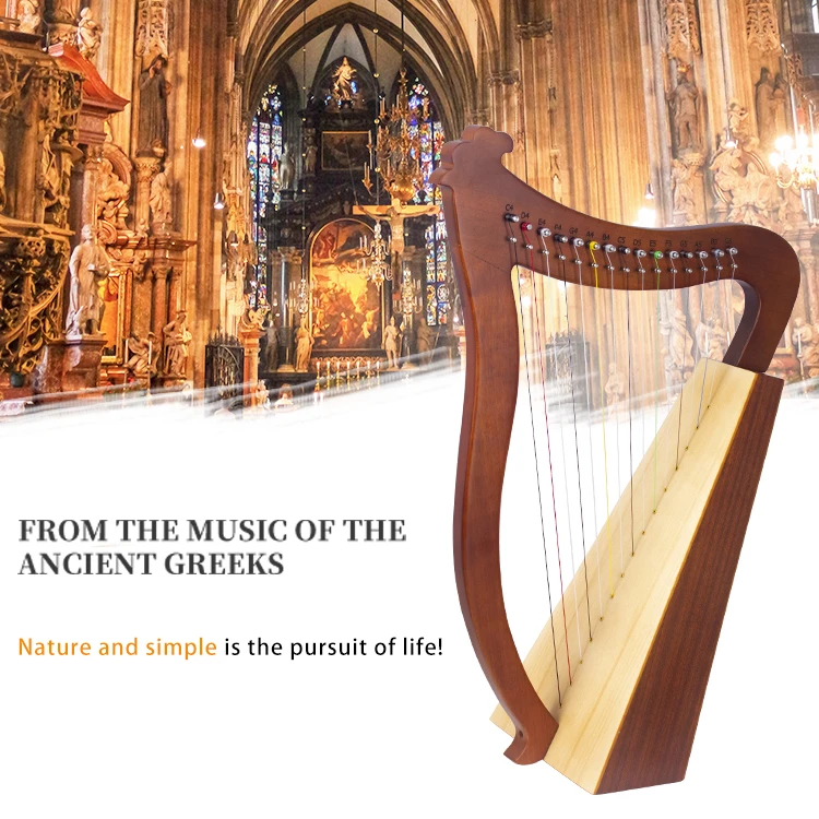 

15-string harp Irish ancient harp professional musical instrument classical harp for sale, See pictures