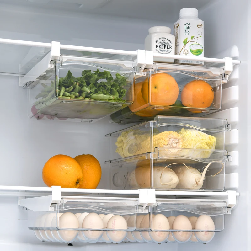 

Deliver Fast Thick Material Pet Transparent Save Space Vegetable Refrigerator Fruit Storage For Kitchen, Transparennt