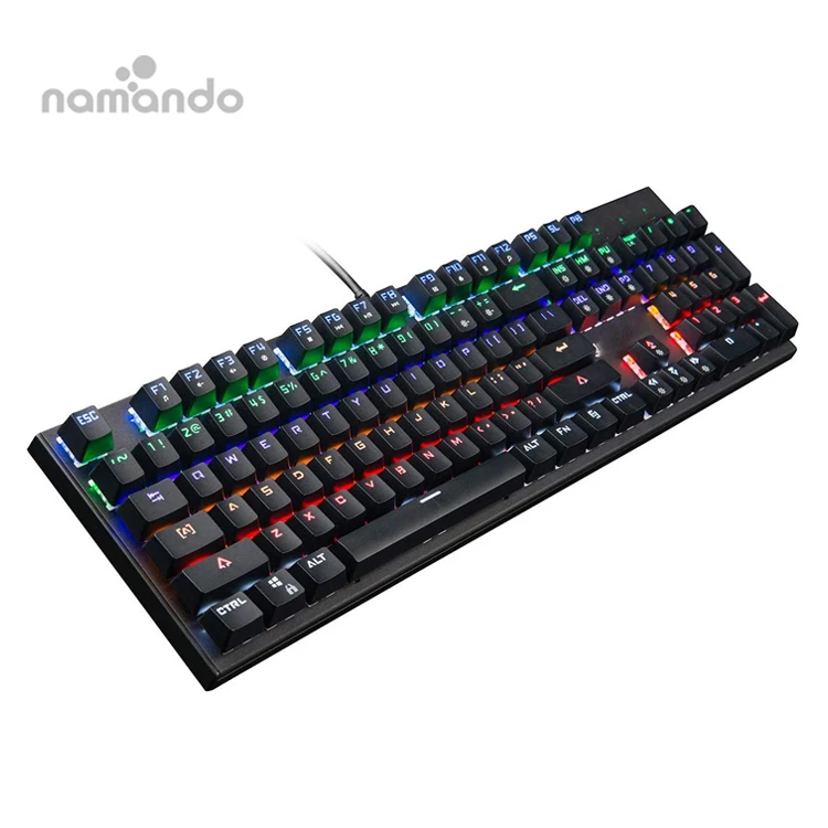 

Mechanical Keyboard 104 keys Anti-ghosting MIX/RGB Backlit Gaming Keyboard Blue Black Red Switch Wired USB For Gamer PC Laptop