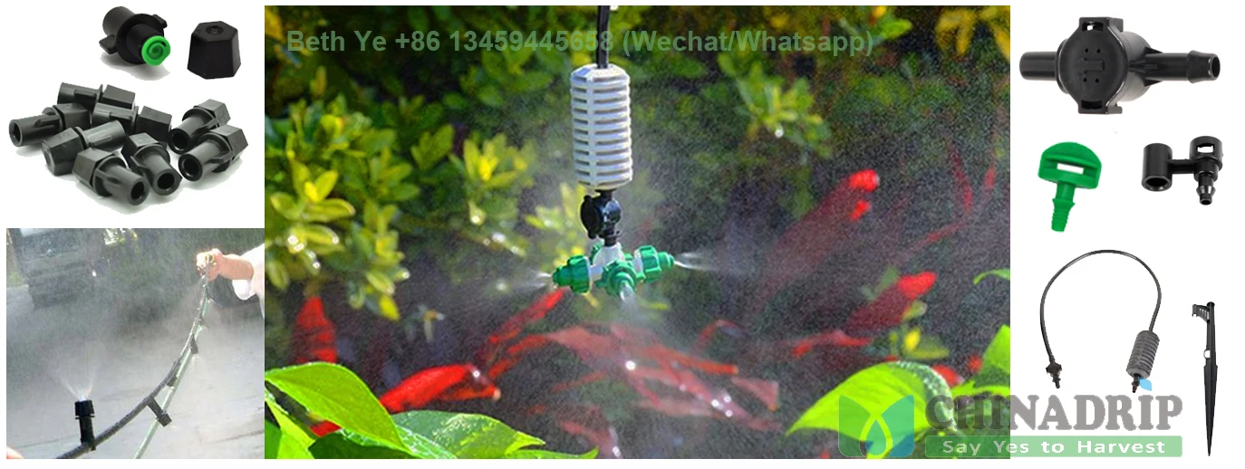 Cross Atomization Foggers With 4 Ways Watering Mist Nozzle For Drip