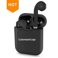 

Hot selling 2019 new color 4 custom logo print wireless earbuds headphones i12 tws black