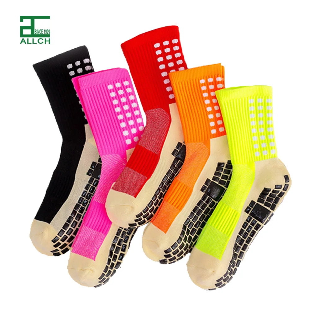 

ALLCH Wholesale Sweat Absorbent Mesh Grip Adult Fancy Cushion Rubber Soccer Anti-Slip Football Men Sport Socks for Athlete, Picture shows