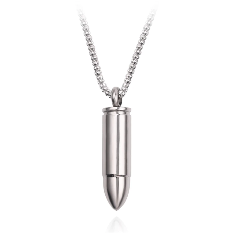 

HiP Hop Bullet Pendant Necklaces For Men Design Link Chain 3 Colors God Bless You Personality Unscrewed Couple's Gift For Men, Gold,silver,black
