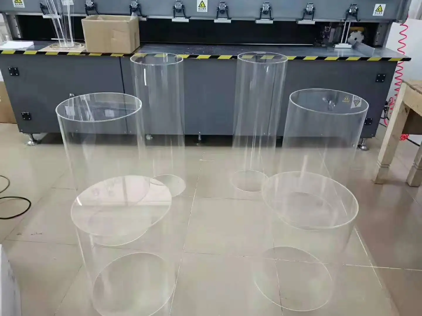 Clear (3pcs/set) Crystal Acrylic Cylinder Pedestal Round Plinth For
