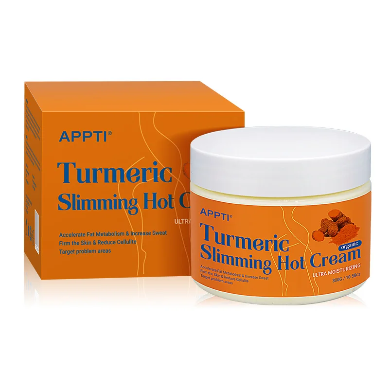 

High-quality fat burning sweating abdominal weight loss firming shaping cream herbal turmeric massage slimming cream