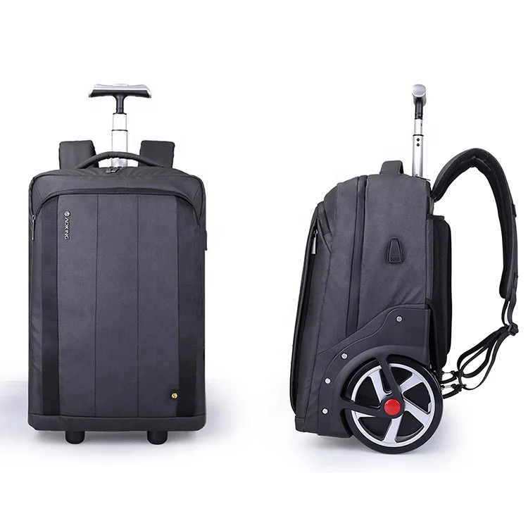 

50L large capacity men business travel wheeled backpack trolley wheel rolling backpack luggage with usb port