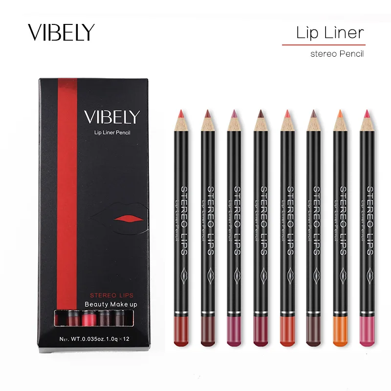 

12 Color Waterproof Makeup Private Label Lip Pencil Eye Liner