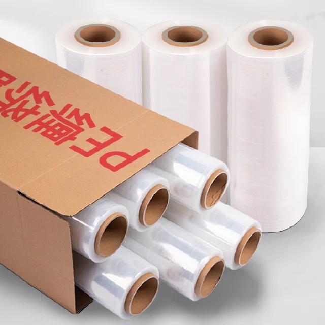 Factory Price 50cm*250m*22um PE Stretch Film Soft Plastic Packaging for Pallet Wrapping Moisture Proof for Business & Shopping