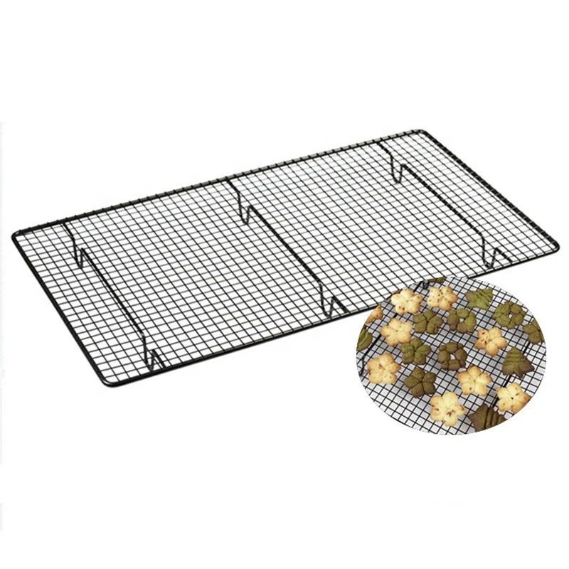 

Large Metal Rectangle Kitchen Non-stick Cake Bread Baking Wire Cooling Rack, Black