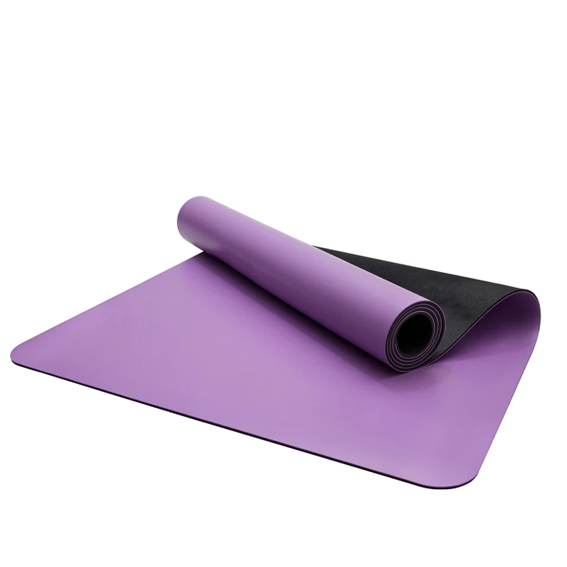 

Environmentally Friendly Home Fitness Non Slip Double Layer Custom Print Logo Color Natural Pu Rubber Yoga Mat, Blue/black