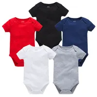 

2019 Wholesale OEM OR ODM High Quality Solid Short Sleeve Baby Boy Girl Bodysuit