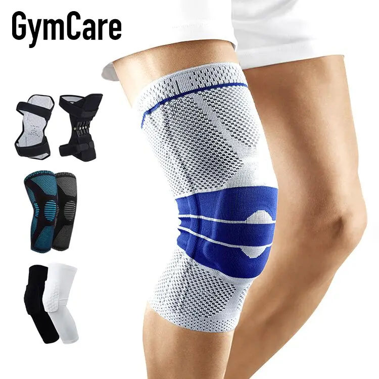 

2020 new sport basketball Nylon knee protective compression sleeve knee support brace with Patella Gel Pads, Grey+dark blue,grey+light blue,red+black,black+blue,