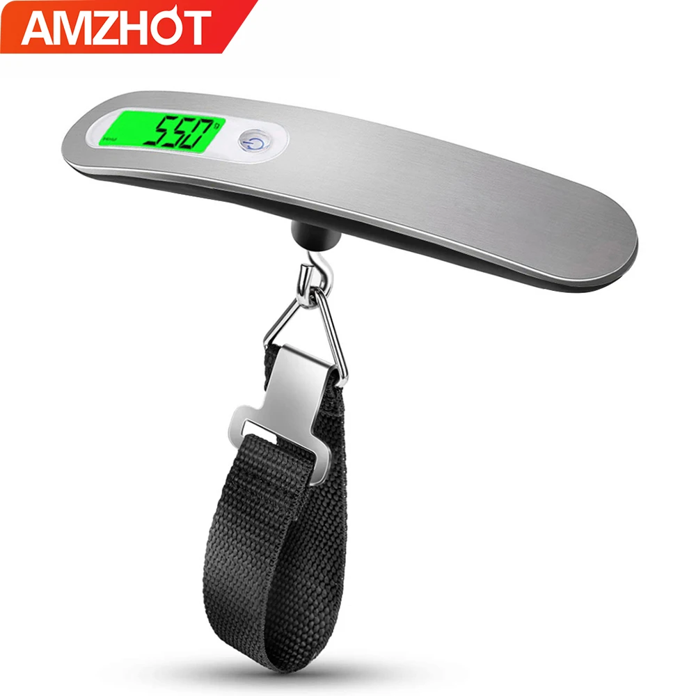 

A12-0031 Amz Top Seller Portable Digital Weighing Scale 50kg 110lb Lcd Display Luggage Scale