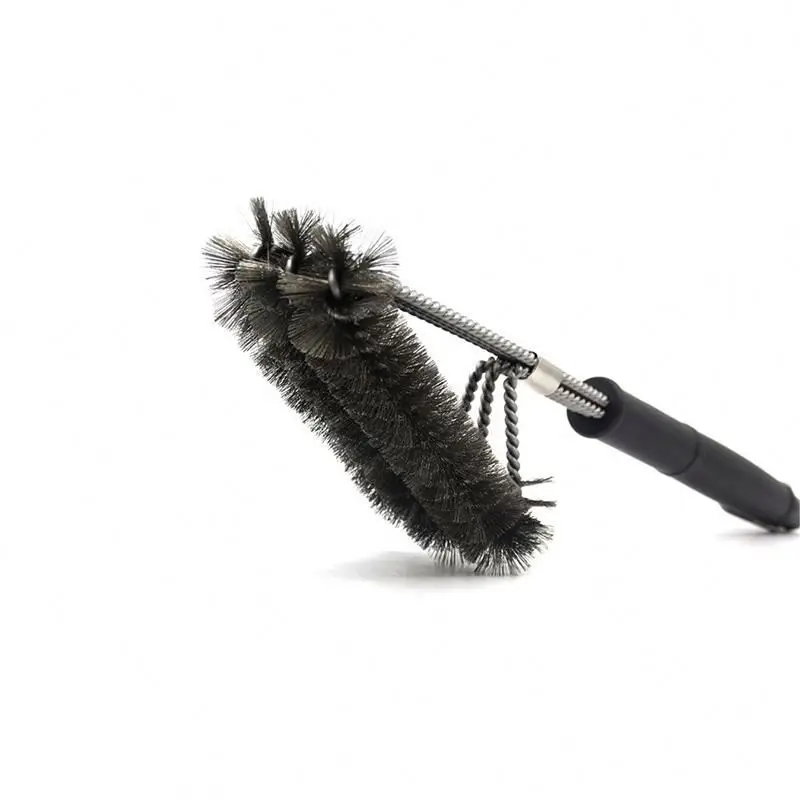 

stainless steel cleaning brush ,NAYhr long handle wire brush, Black