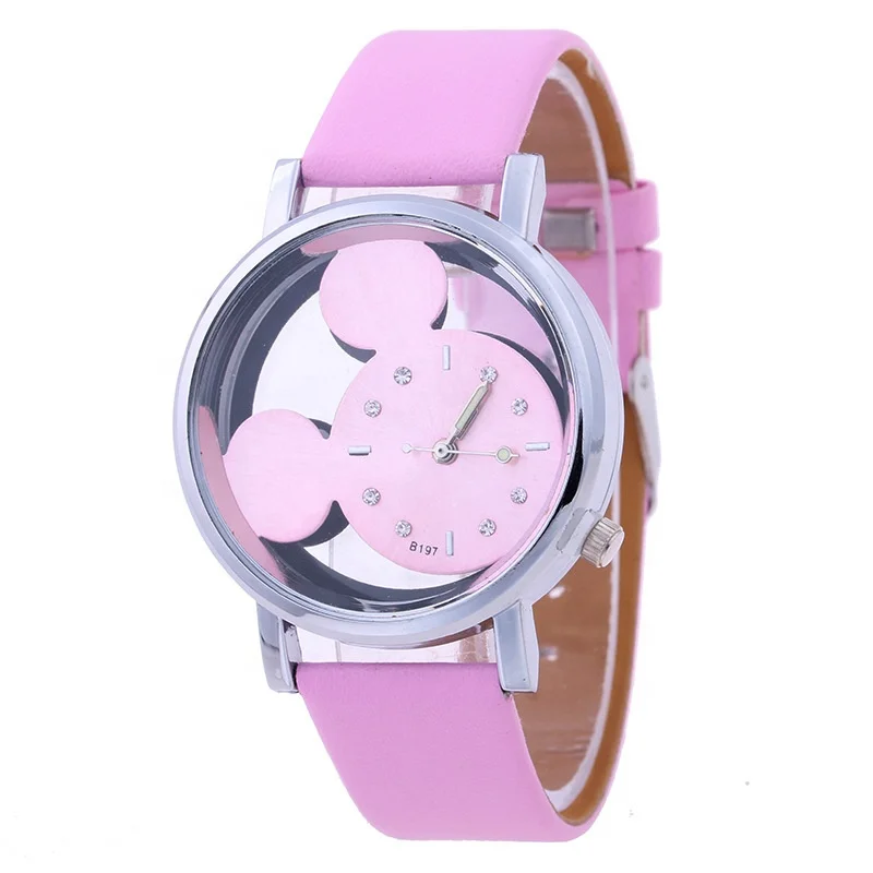 

Cheap Quartz Pink Children Watch Mickey Mouse Watch For Kids