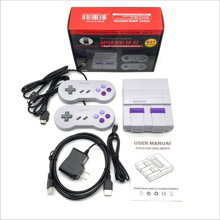 

2020 Super Classic Mini Game Console Built-in 821 TV Video Games With Dual Controllers For Nintendo Ps4 Controller, White