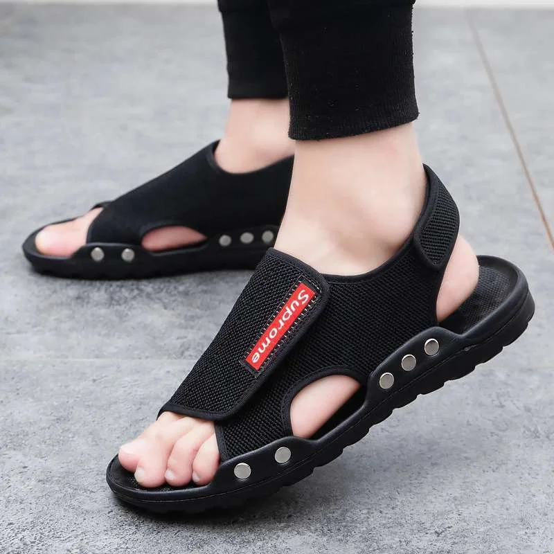 

JH01 Wholesale Men Sandals Fabric Upper Nylon Tape New Style Casual Sport Sandal For Men, As picture or custom