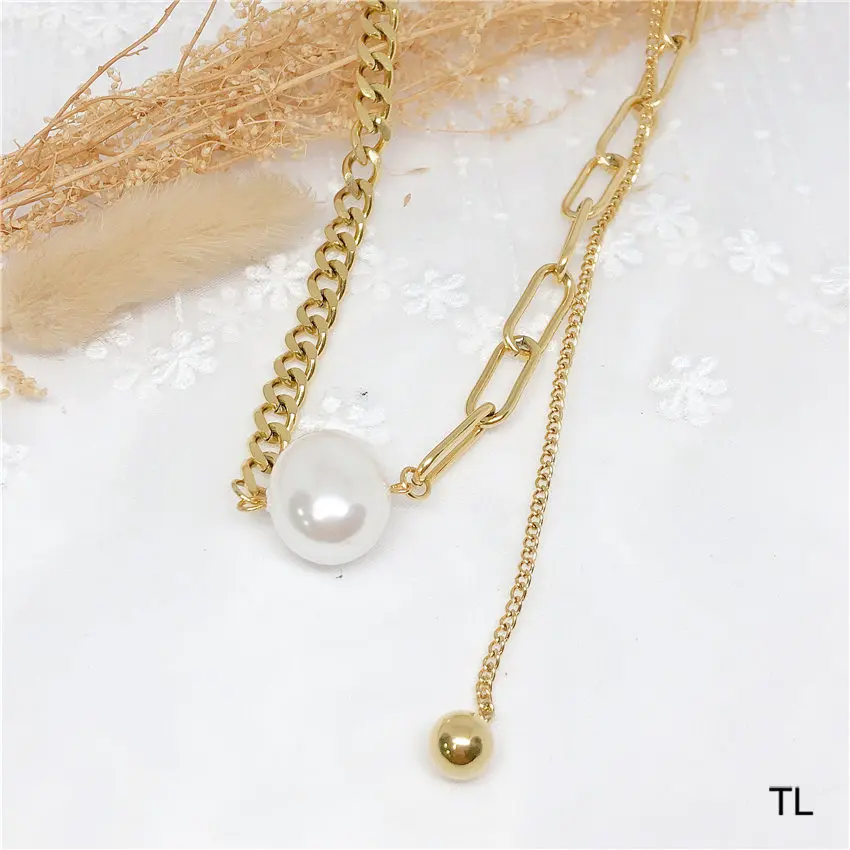 

Manufacturer custom Fashion Chain Jewelry For Women Pearl Necklace jewelry stainless steel,choker necklace,brass necklace