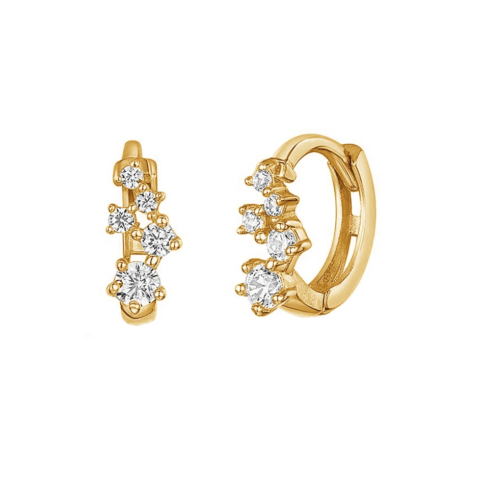 

wholesale gold jewelry 925 sterling silver hoops 18k gold plated teeny tiny cibic zircon huggie hoop earrings